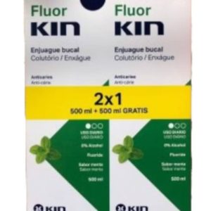FLUOR KIN ENJUAGUE BUCAL ANTICARIES  2 X 500 ML SABOR MENTA